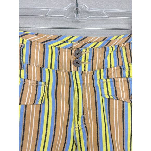Hei Hei Shorts Size Large 10/12 (See Desc) Yellow Tan Stripe Anthro Boho Utlity - Picture 5 of 10